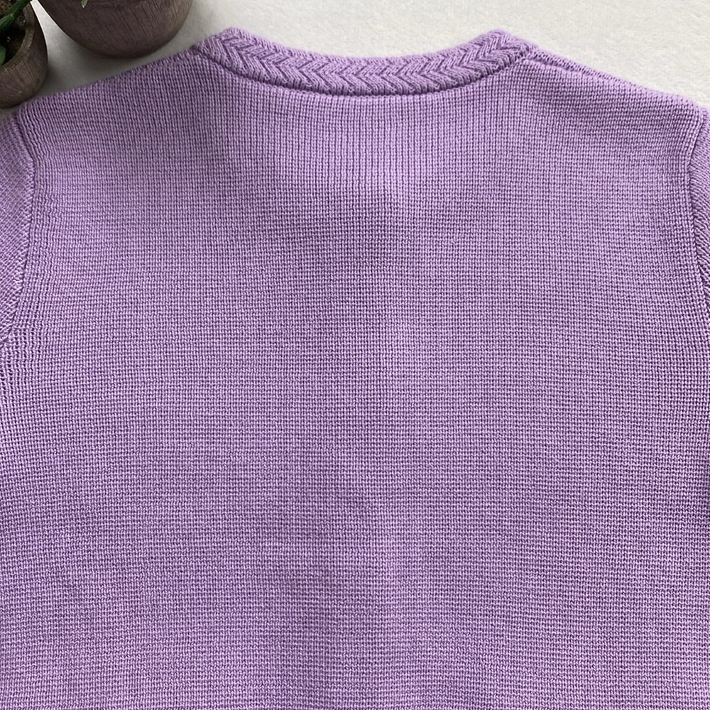 J. Crew Factory Knit Button Front Long Sleeve Sweater Cardigan (Lavender) - Picture 6 of 16